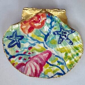 Coastal Watercolor Shell Trinket Dish